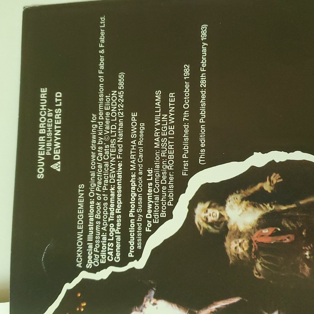 🩵 1981 CATS Musical Broadway Program & Cast Bio Insert Chicago - Picture 7 of 7
